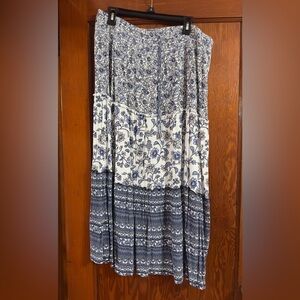 Westport Blue and White Floral Maxi Skirt